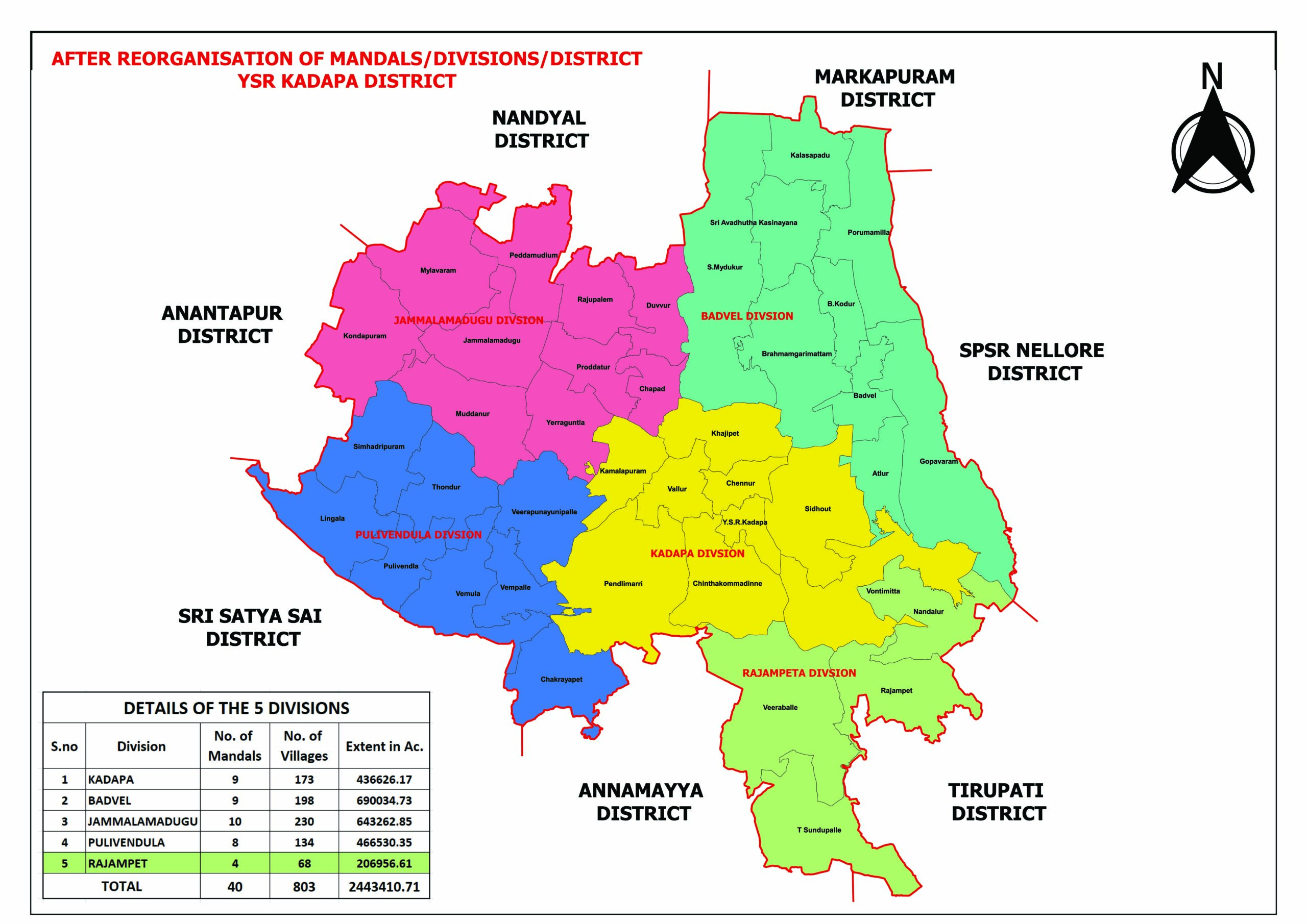 bhaskarpedia_ysrkadapa district new map